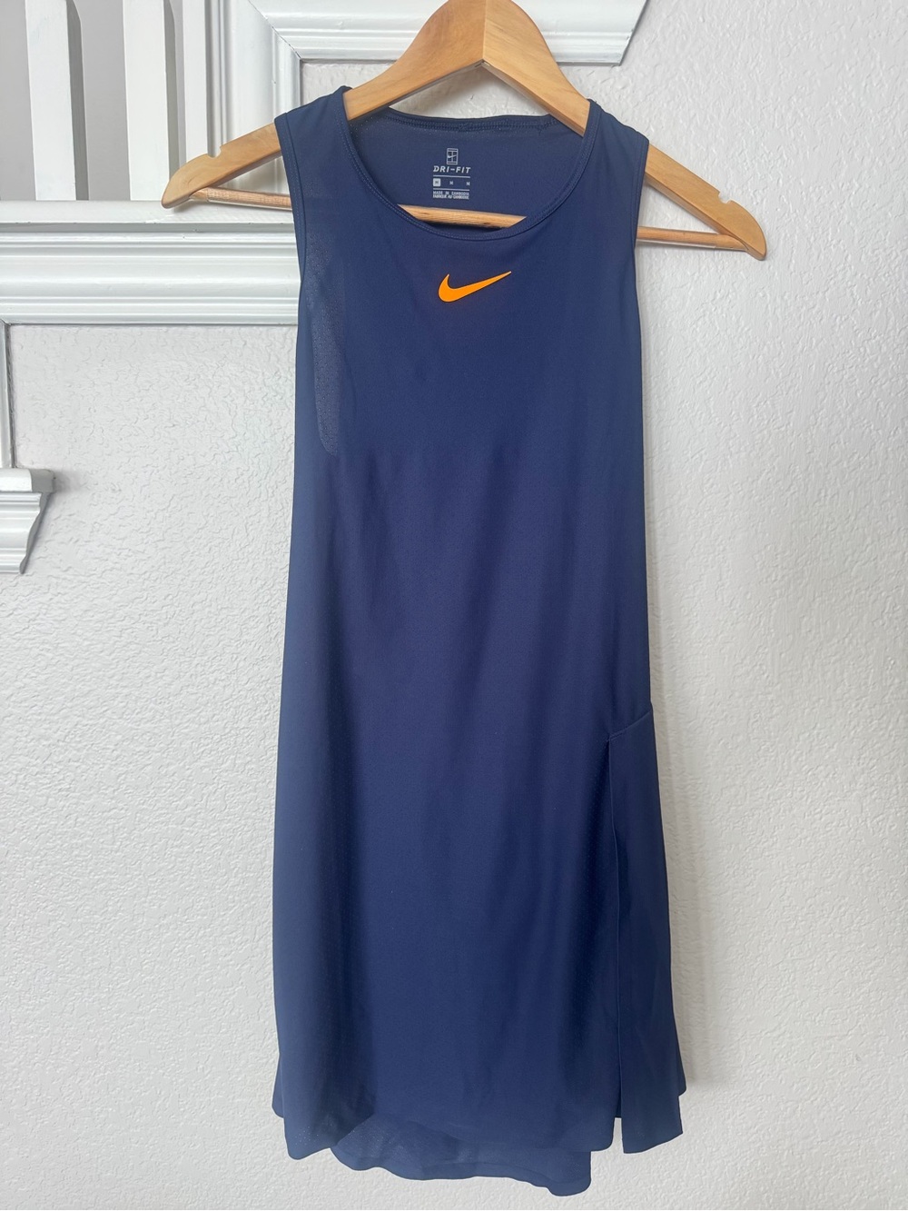 Nike Navy Sleeveless Mini Dress with Orange Swoosh